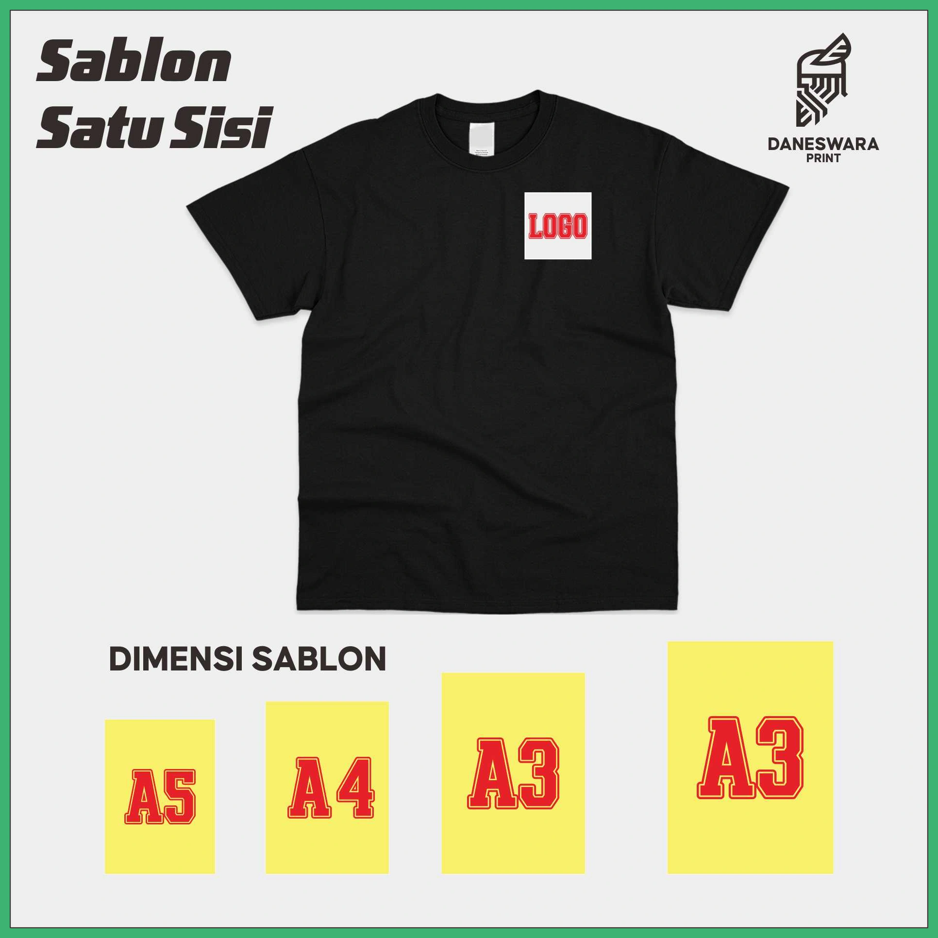 Kaos custom sablon satu sisi